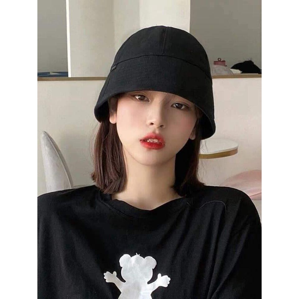 [Siêu hot Mũ bucket đen basic phong cách hàn quốc/ Mũ vành tròn basic unisex nam nữ