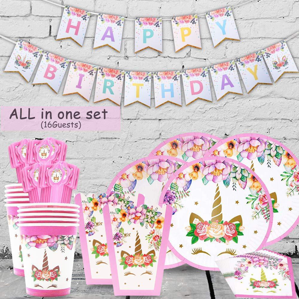 Set bàn tiệc tự trang trí sinh nhật ,party ,Ngựa Pony cho  bé gái