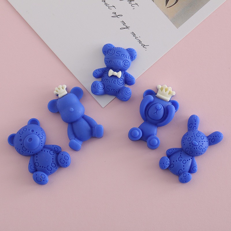 Charm (C417) slime/ Dụng Cụ Charm Trang Trí [Ko Keo &amp; Nút] Ảnh Sinh Động Màu Xanh Lam Độc Đáo