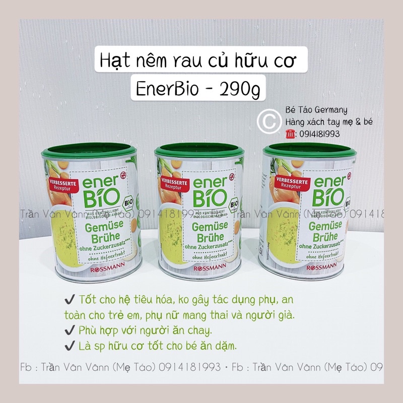 Hạt nêm rau củ hữu cơ Enerbio - 290g