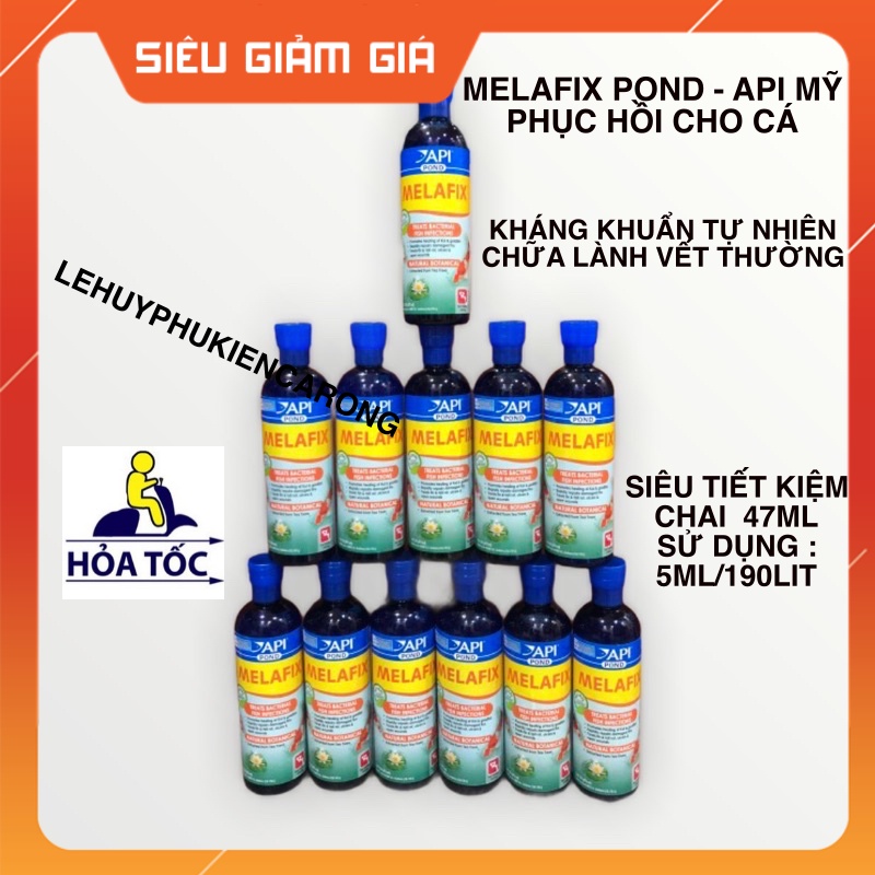 MELAFIX POND Chai 473 + Tặng Ly Thần Dược Trị Nấm Cá Và Diệt Khuẩn Hàng Chính Hãng API MỸ
