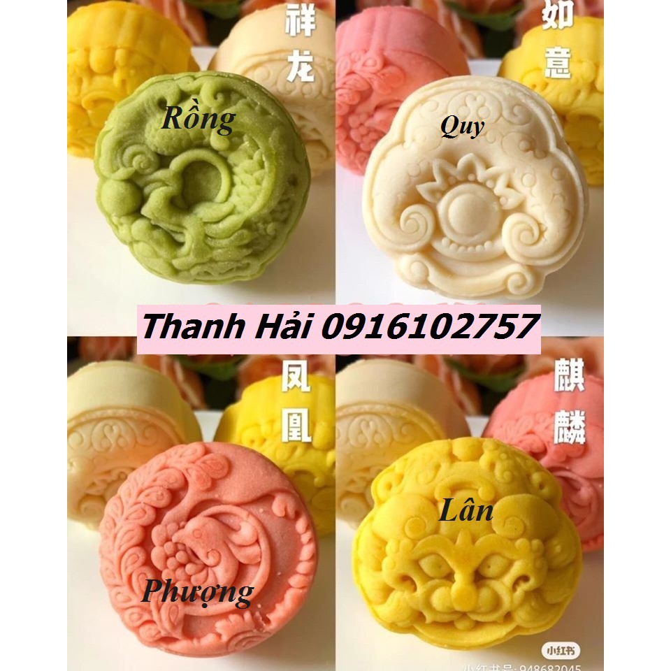 KHUÔN LÒ XO TRUNG THU RỒNG - LÂN - QUY - PHƯỢNG (50-75gr)
