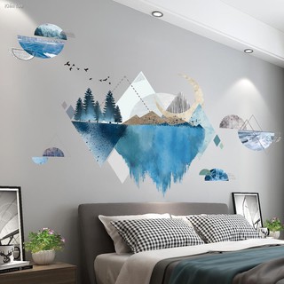 【MEGDEN】✎Tranh dán tường 3d phòng ngủ ba chiều đầu giường khách Nền TV trang trí giấy tự dính lưới màu đỏ <