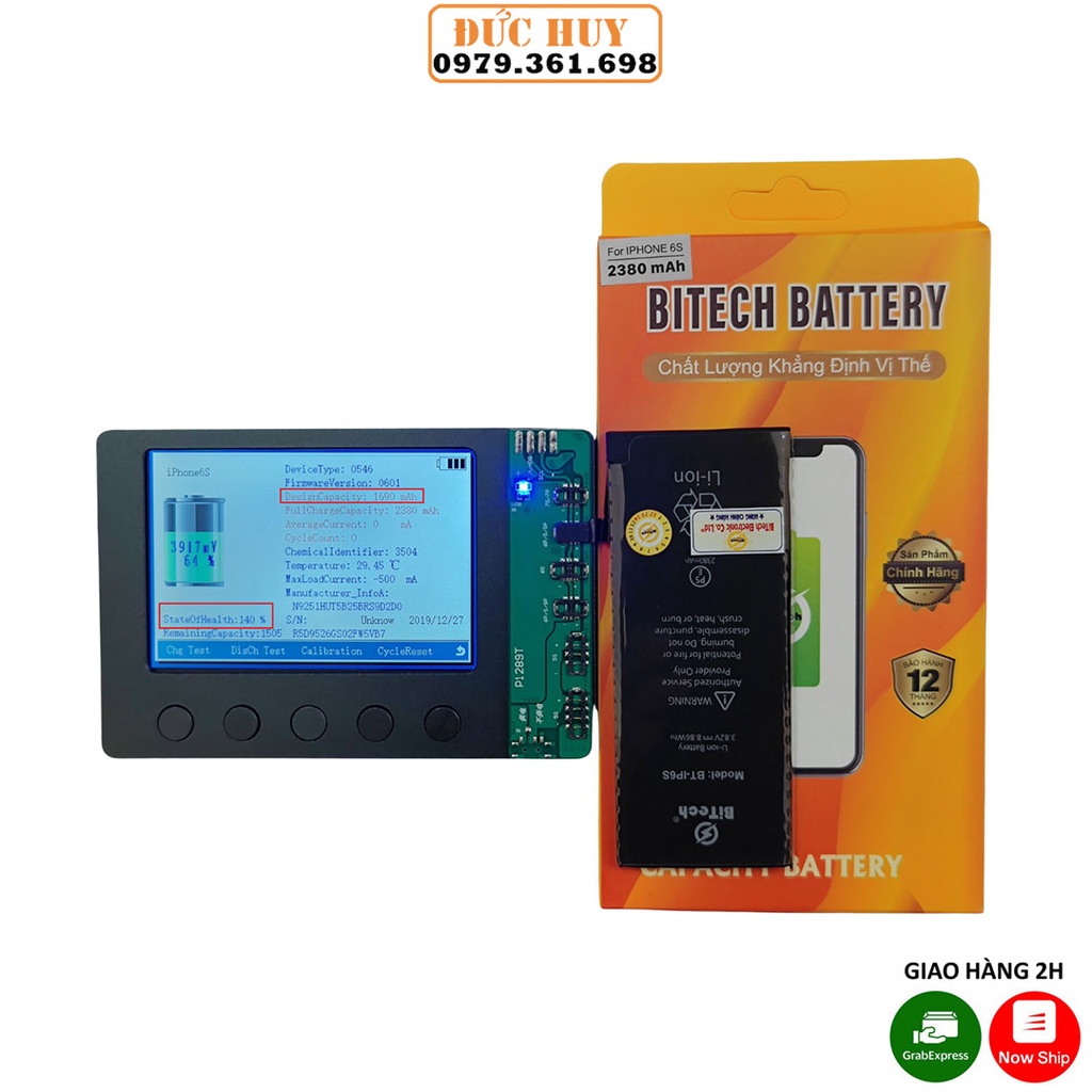 Pin IP6S Dung Lượng Cao BiTech BT-IP6S ( 2380 mAh ) - Tặng bộ vít mở + Siu dán pin