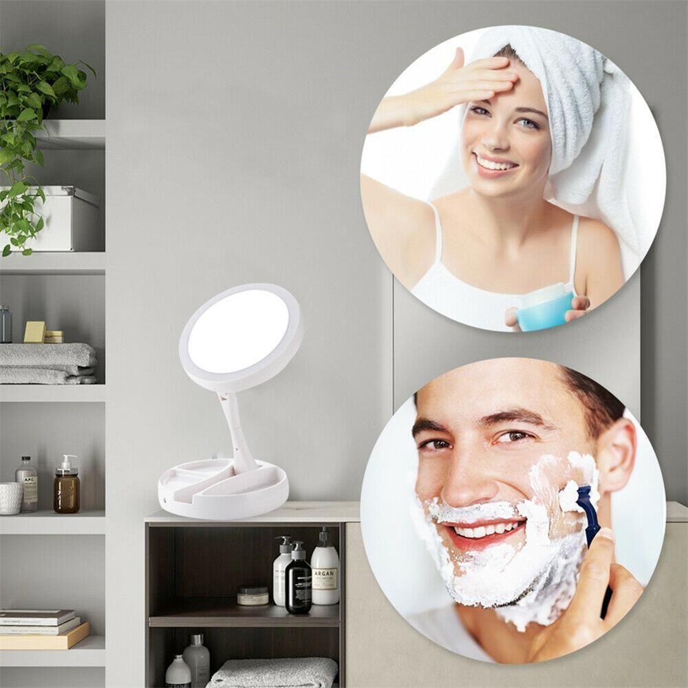 ESPO Gương Trang Điểm Gấp Gọn Bỏ Túi Có Đèn LED Kết Nối USB