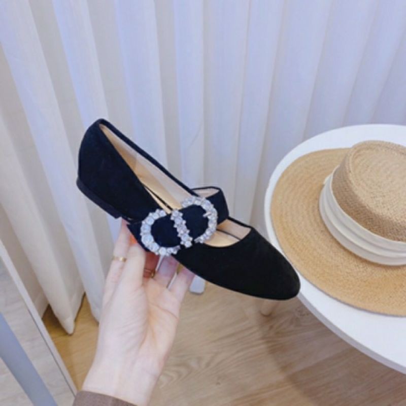 [free ship 50k ] giày bệt nữ khóa vuông đính đá siêu phẩm