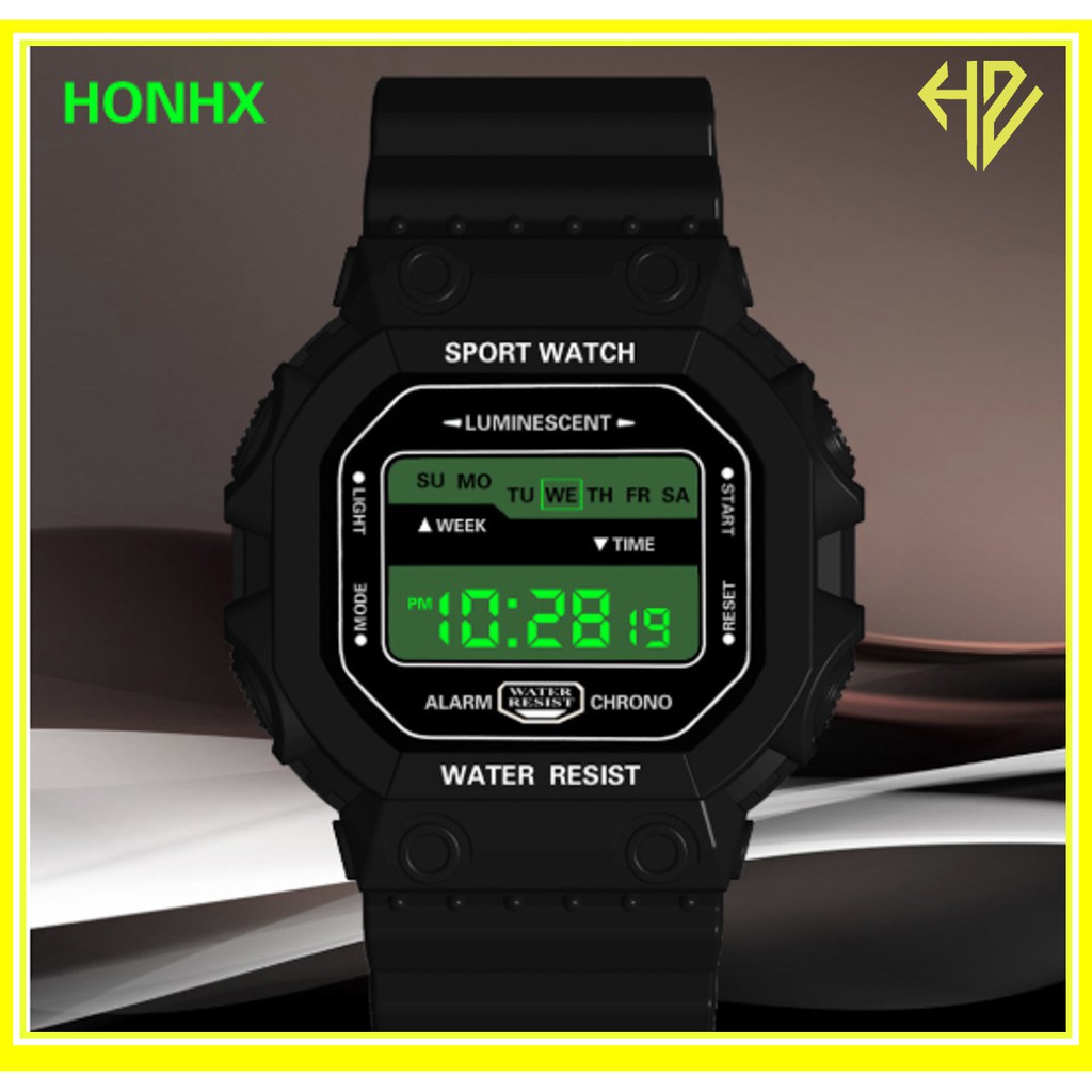 [HOT] ĐỒNG HỒ NAM NỮ THỂ THAO SPORT WATCH VUÔNG ĐIỆN TỬ DÂY CAO SU CỰC HOT D290