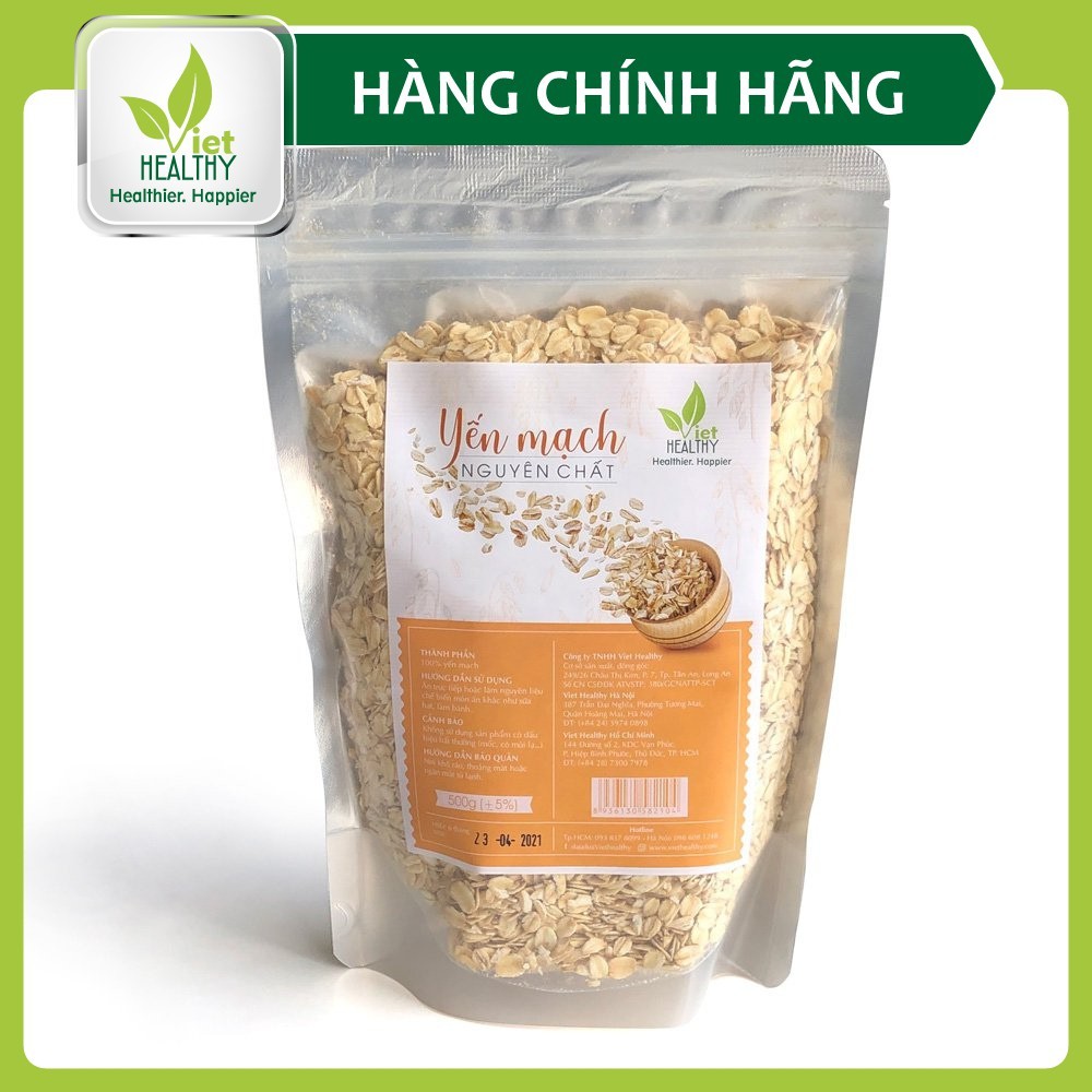 Viet Healthy - Yến mạch nguyên chất giàu dinh dưỡng (túi zip bạc 500gr)