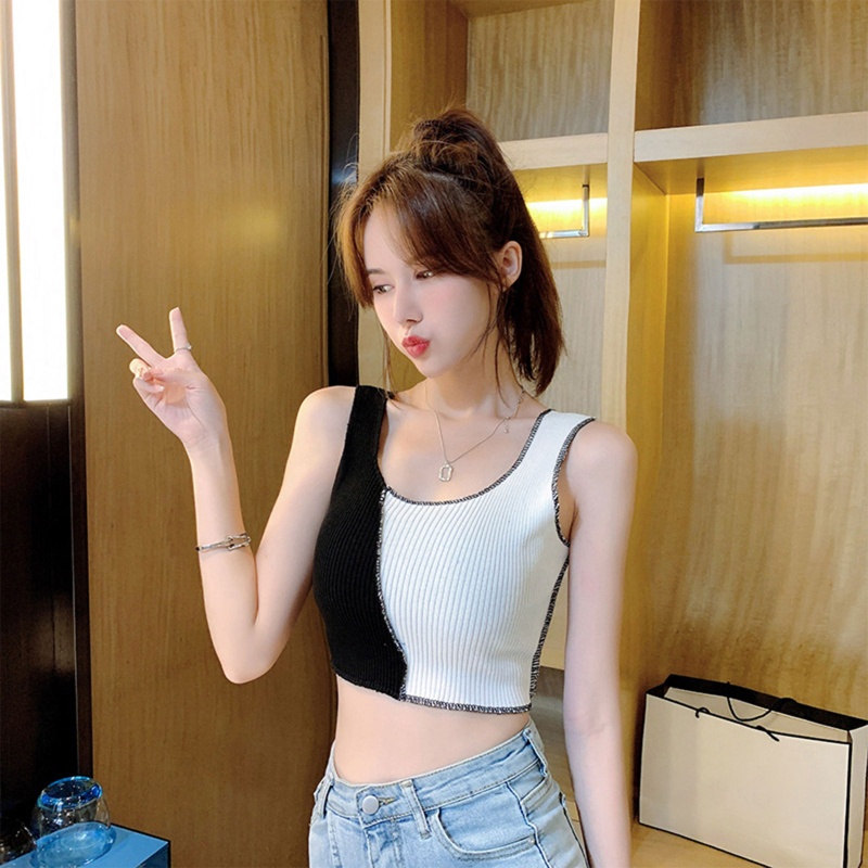 Áo Croptop Sát Nách Màu Sắc Khối Đơn Giản Phong Cách Thể Thao Thời Trang Cho Nữ