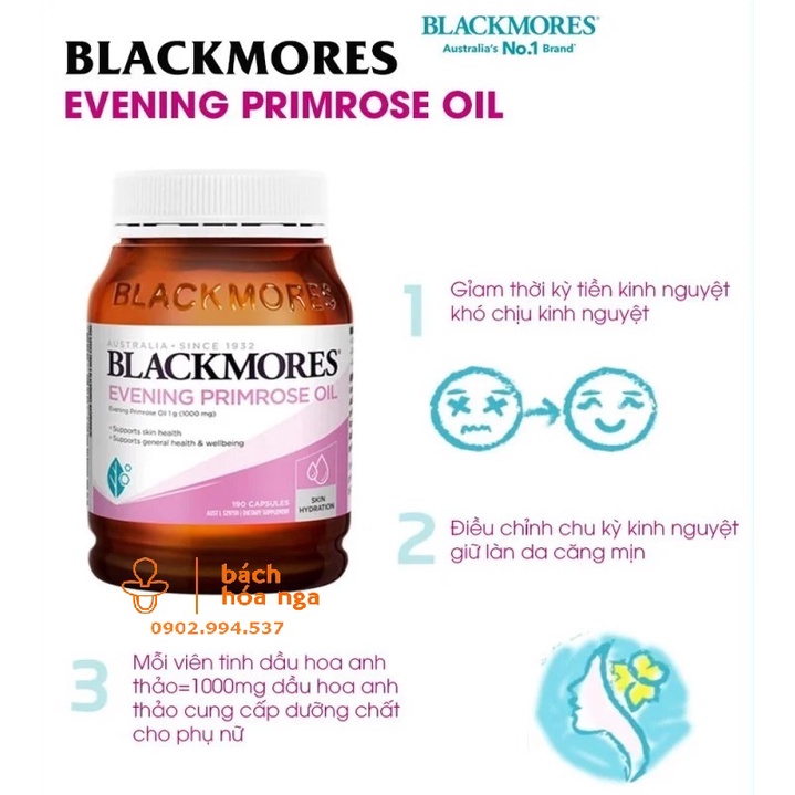 Tinh dầu Hoa Anh Thảo Blackmores hộp 190 viên
