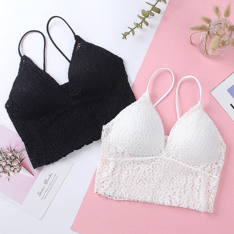 Áo Bra Croptop Ren Hoa Trẻ Trung Có Mút Ngực 990