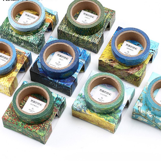 Băng Keo Giấy Washi Tape Tranh Van Gogh Trang Trí Sổ Tay | WS012