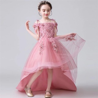 đầm công chúa bé gái hồng đuôi dài cao cấp 9kg đến 13KG