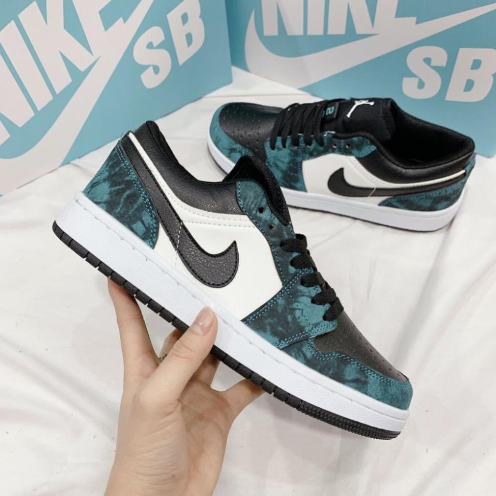 Giày thể thao jordan 1 low tie dye, giày sneaker jd1 xanh loang cổ thấp nam nữ đủ size 36-43