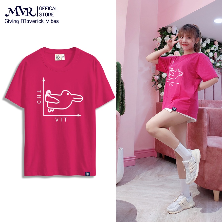 Áo thun nữ nam Cotton unisex thoáng mát tho chữ dễ thương hành tinh thỏ space ao cặp gia đình du lịch MVR KK3871-TT1422