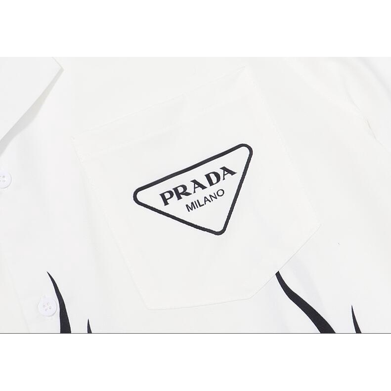Áo Sơ Mi Nam Ngắn Tay Họa Tiết Ngọn Lửa Thời Trang size M-3XL