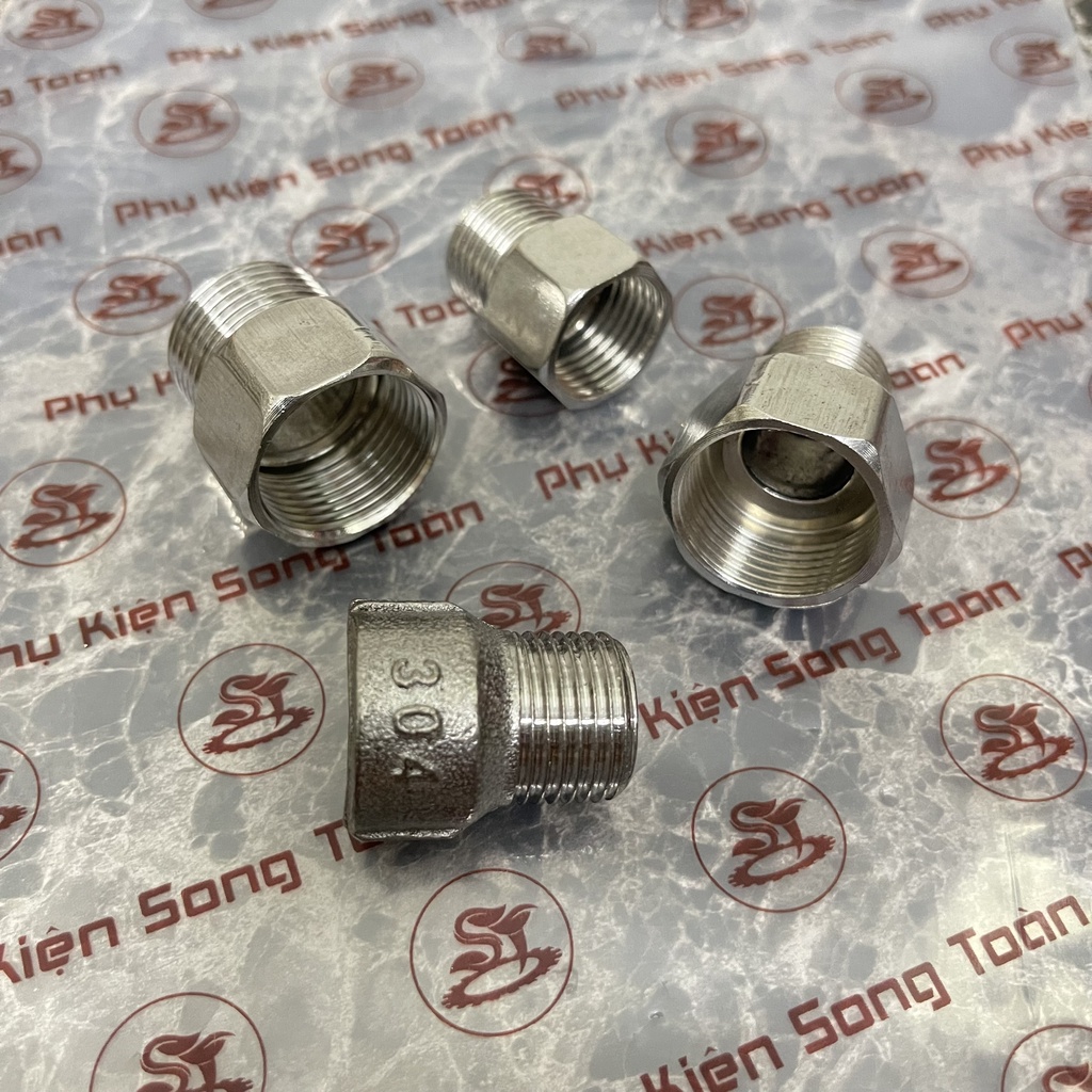 [LƠ REN INOX] Ren trong ren ngoài - Bằng Inox (Inox pipe fitting Adaptor female to male) - Sơ mi &amp; Cả rá ngược