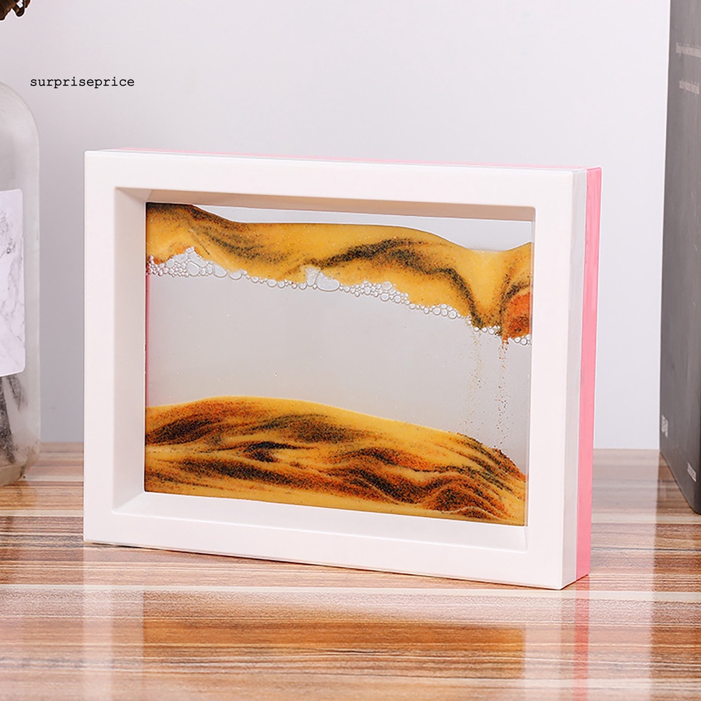 【H】 Bức Tranh Phong Cảnh Cát Chảy Bằng Kính Tự Nhiên 3D Bản Rộng Cho Khách Sạn