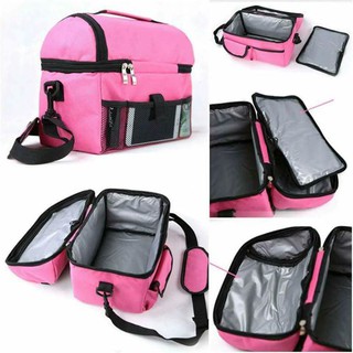 HCM_combo 2 túi - Túi giữ nhiệt dày 3 lớp tặng kèm 2 đá khô, 2 ngăn bảo quản sữa mẹ 8h đến 12h