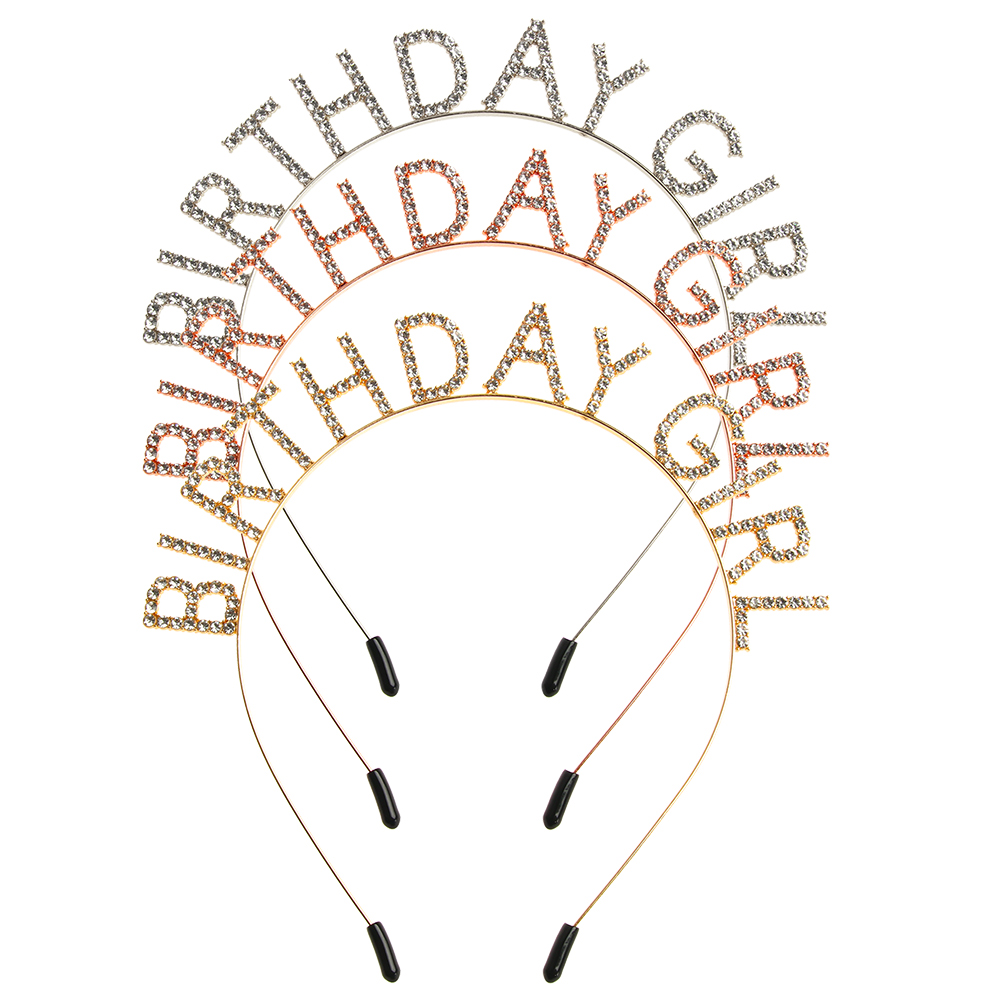 Băng Đô Cài Tóc In Chữ &quot;Birthday Girl&quot; Xinh Xắn Thời Gian Cho Nữ