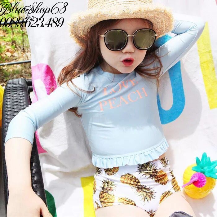 Đồ bơi body họa tiết hoa quả cho bé gái từ 1-9 tuổi