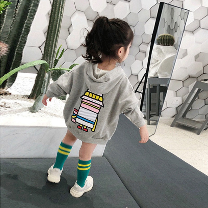 Áo hoodie dài tay in họa tiết hoạt hình cho bé