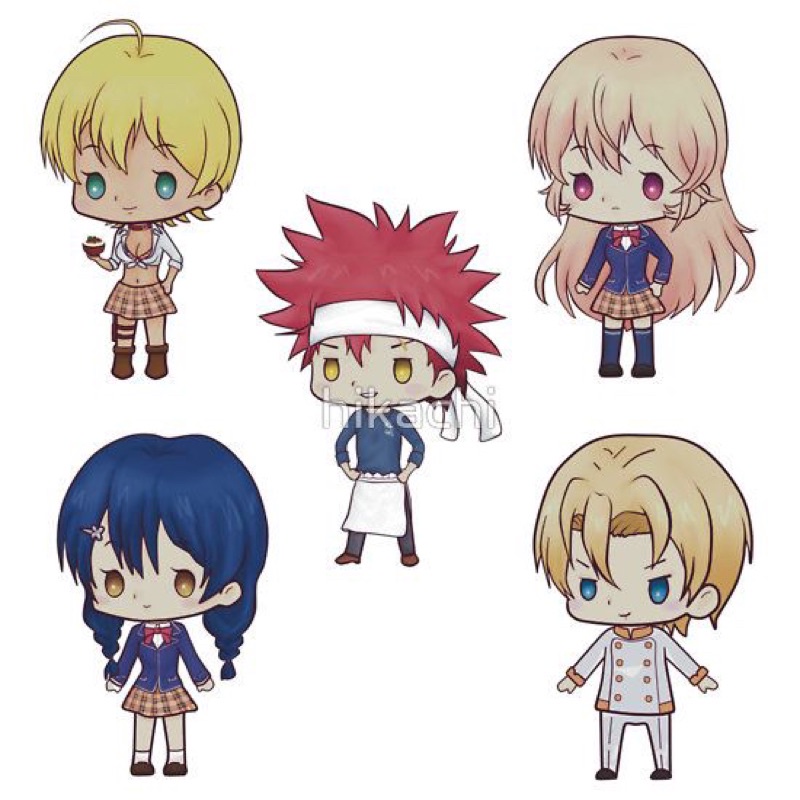 Sticker/dán anime shokugeki soma 30-60 cái ép lụa/ hình dán vua đầu bếp soma