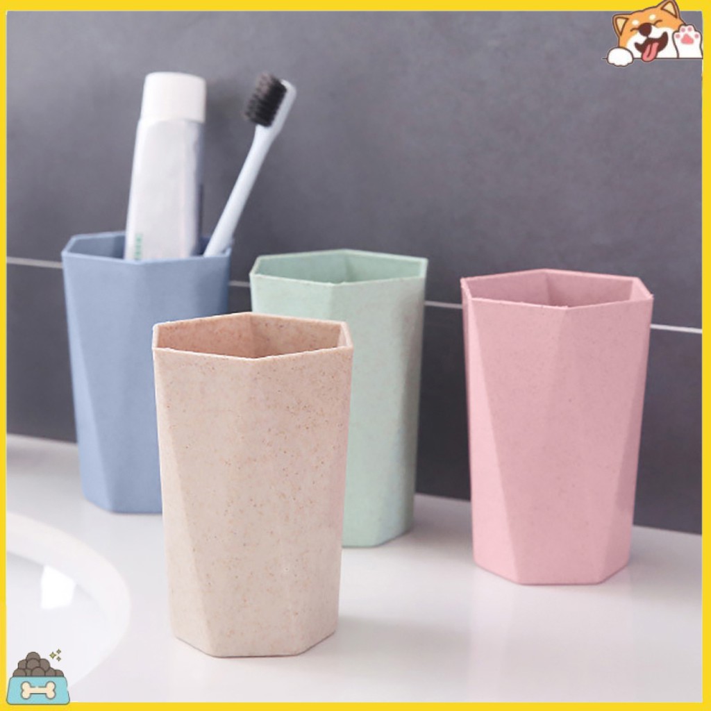 Cốc đánh răng rơm lúa mì phong cách Bắc Âu dành cho cặp đôi khi đi du lịch