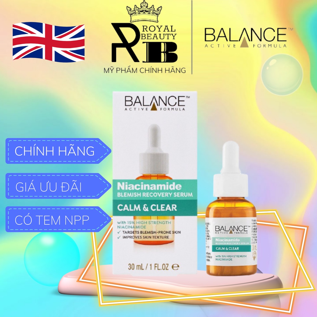 Serum Balance Niacinamide 15% giảm mụn, giảm thâm Blemish Recovery 30ml