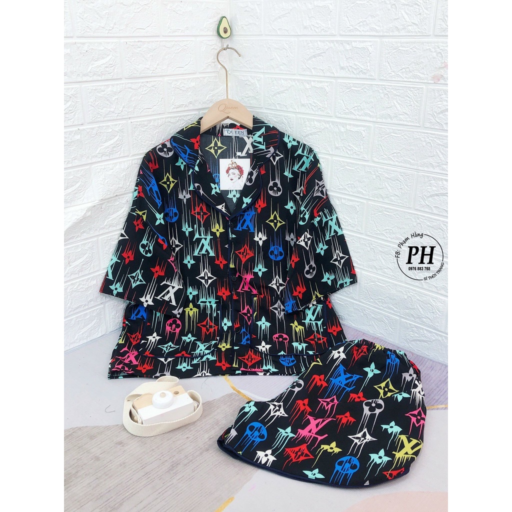 Bộ Đùi pijama Tay Dơi , phom rộng thoải Mái , chất lụa mềm mịn