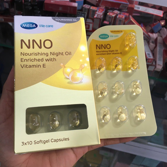 Viên dưỡng da Vitamin E Mega We Care NNO Nourishing Night Oil 30 Viên