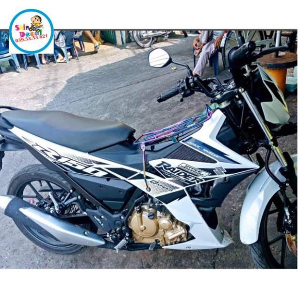 Trọn bộ tem rời Raider Fi dán xe trắng 3 lớp ko bay màu