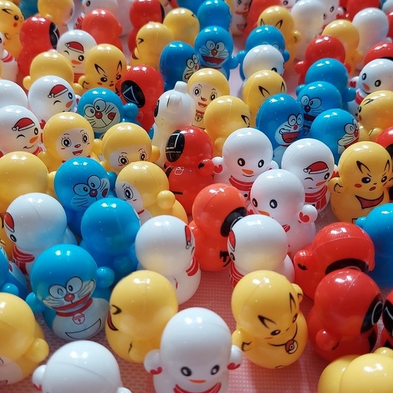 Ryoo Đồ chơi mini Lật Đật Ông Già NÔ EN NGƯỜI TUYẾT ĐÔREMON PICACHU DOREMI NGƯỜI MÁY ROBOT MÈO GẤU TRÚC 🌻 Đồ chơi cho bé
