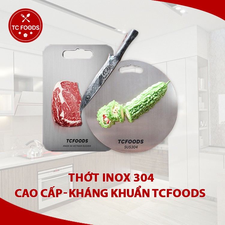 Thớt inox304 Tcfoods [ HÀNG VIỆT NAM]- giã đông-chống nấm mốc- kháng khuẩn