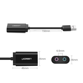 Cáp chuyển USB ra Sound - jack 3.5mm Headphone và Microphone (30724 , 30143) UGREEN