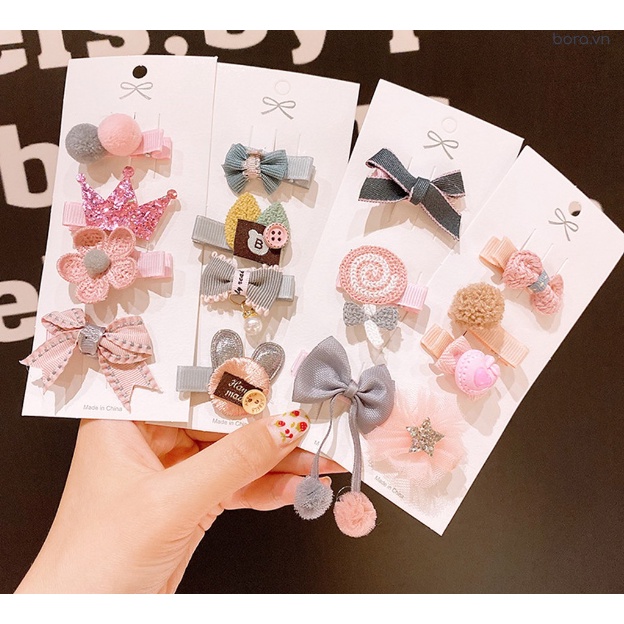 Set kẹp tóc xinh xắn, dễ thương cho bé gái