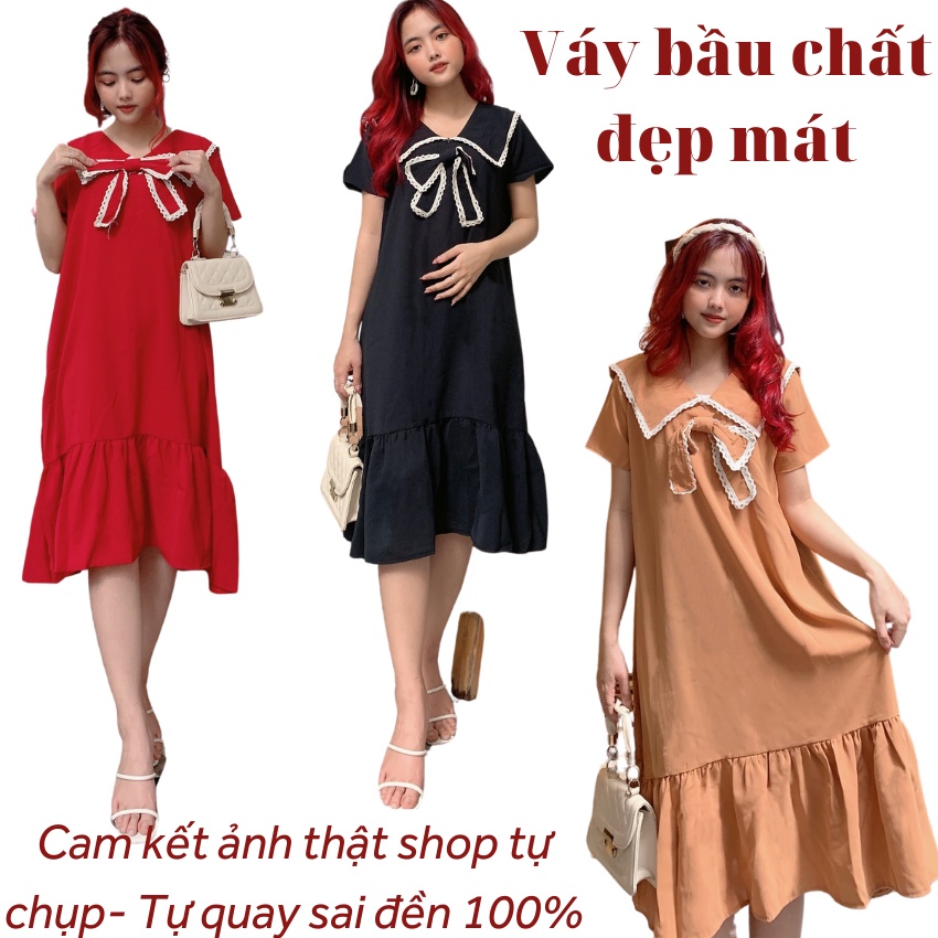 Đầm bầu-váy bầu đồ bigsize chất cát hàn siêu mát không nhăn Q0002 (ảnh thật clip thật sai đền 100%)