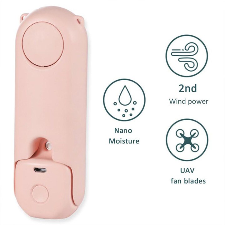 Quạt mini cầm tay đa năng kiêm phun sương - sạc dự phòng tiện dụng F8 | BigBuy360 - bigbuy360.vn