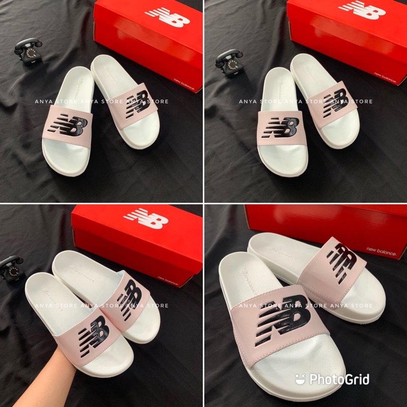 [Mã 155FASHIONSALE giảm 100% đơn 150K] ( HOT ) Dép NEW BALANCE NB TRẮNG VÀ ĐEN NAM NỮ [ Fullbox + Hỗ trợ đổi size ]