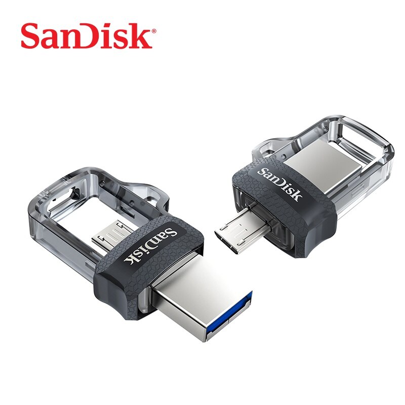 Original SanDisk USB 3.0 OTG 2 trong 1 Dual Mini Pendrive 16GB 32GB 64GB 128GB 256GB USB Flash Drive Ổ bút Ổ cắm USB tốc độ cao cho PC / đĩa Flash Android