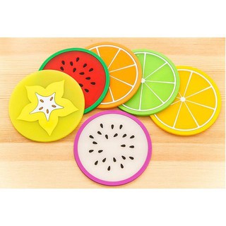 😘 🍉🍓🍎MIẾNG LÓT LY HÌNH TRÁI CÂY NHỰA DẺO XINH XẮN😍