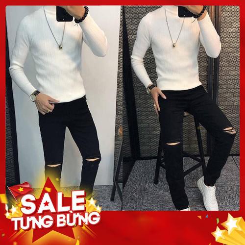 Quần Jean Nam Màu Đen Co Giãn Dáng Trơn Ống Côn Thời Trang Hàn Quốc -Hàng nhập khẩu