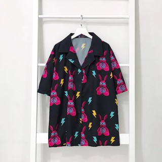 Unisex - sơ mi bad rabbit - sơ mi tay lở - sơ mi ulzzang - sơ mi thỏ - sơ mi unisex nam nữ