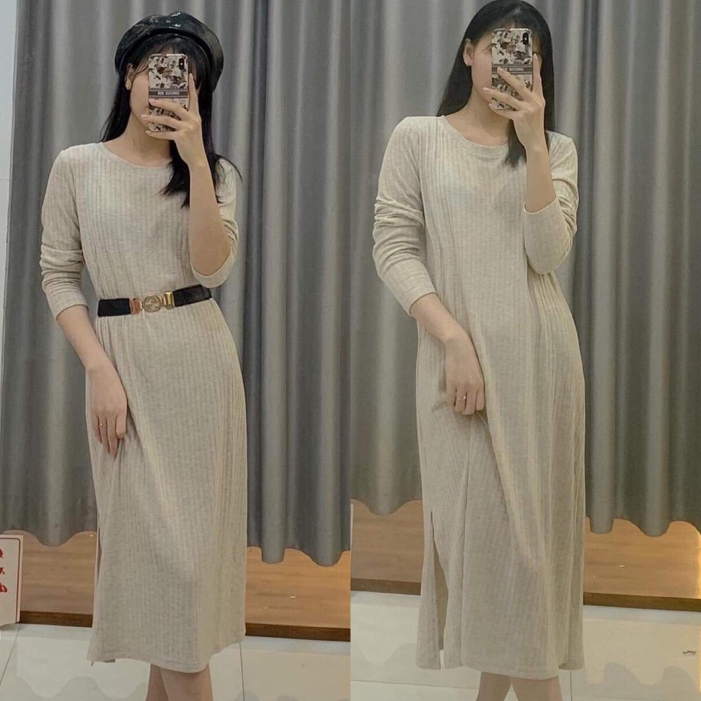 Đầm thun dài tay co giãn siêu tốt Ank0 dư xịn có BIGSIZE