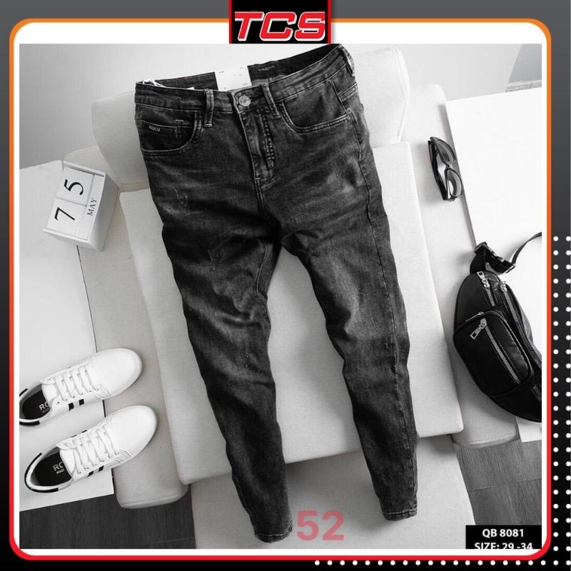 Quần Jean Nam ,quần bò hàn quốc màu xanh trơn co dãn 4 chiều TCS 89
