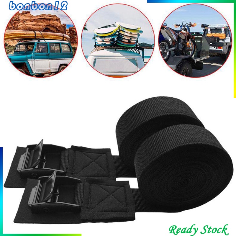 Set 2 Dây Đai Có Khóa Cố Định Hành Lý Trên Nóc Xe Hơi