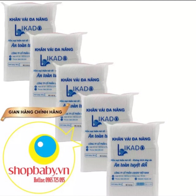 Bộ 5 Bịch Khăn vải khô đa năng likado 400g loại dày mịn - Shop Chuyên Sỉ