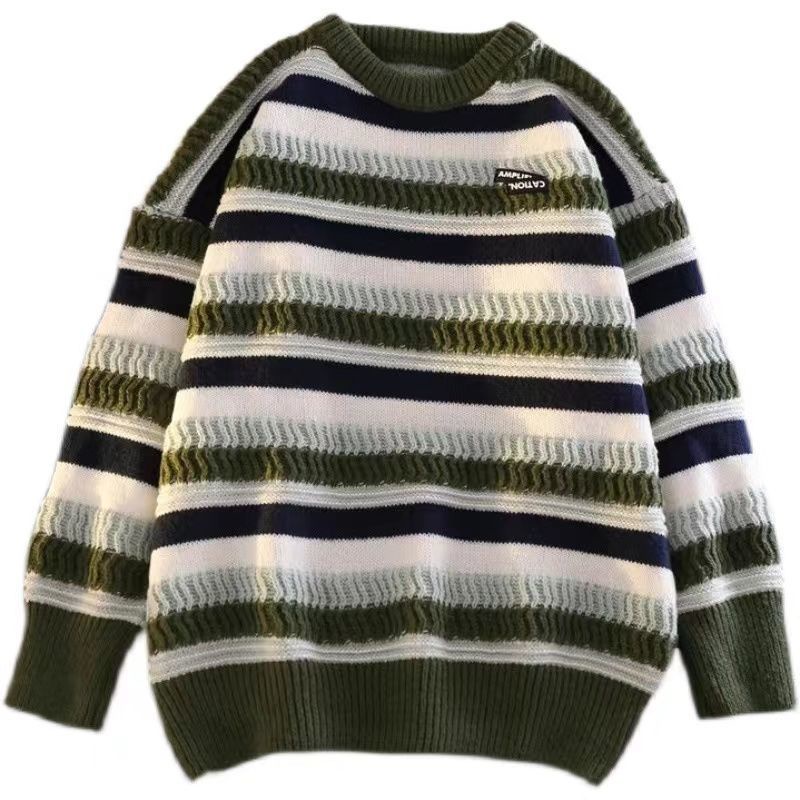 Áo Sweater Thiết Kế Mới Dày Dặn Họa Tiết Kẻ Sọc Thời Trang Mùa Đông Dành Cho Nữ