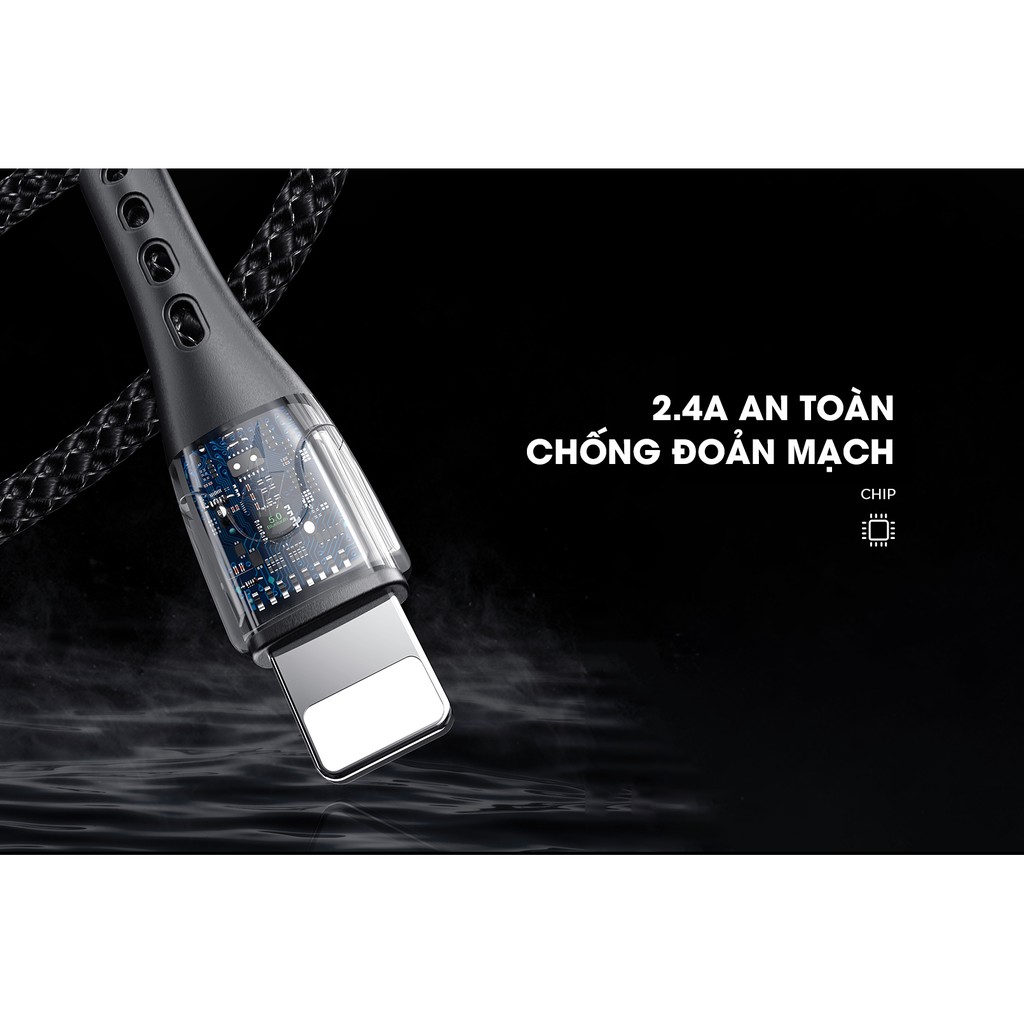 Cáp sạc nhanh chống đứt cho chân Lightning/ Type C Remax RC 150 2.4A