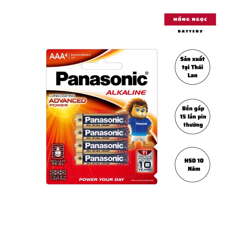 Vỉ 4 Viên Pin AA/AAA 1,5V Panasonic Alkaline Hàng Chính Hãng